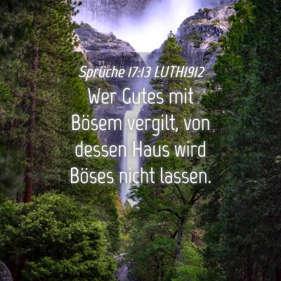 Picture 04 - Sprüche 17:13 LUTH1912 - Wer Gutes mit Bösem vergilt, von dessen Haus - Bible Verse Picture
