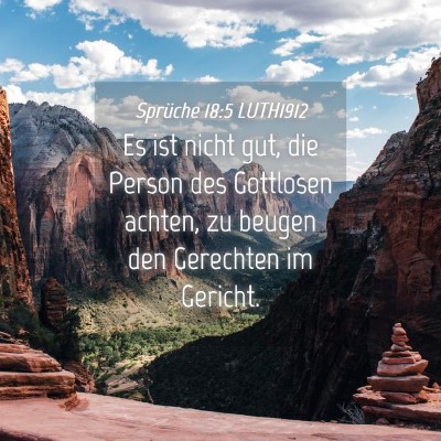 Picture 04 - Sprüche 18:5 LUTH1912 - Es ist nicht gut, die Person des Gottlosen - Bible Verse Picture