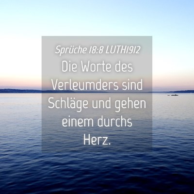 Picture 04 - Sprüche 18:8 LUTH1912 - Die Worte des Verleumders sind Schläge und gehen - Bible Verse Picture
