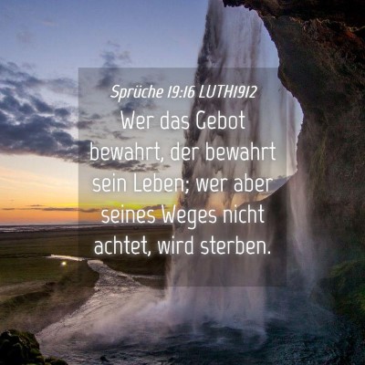 Picture 04 - Sprüche 19:16 LUTH1912 - Wer das Gebot bewahrt, der bewahrt sein Leben; - Bible Verse Picture