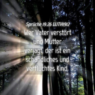 Picture 04 - Sprüche 19:26 LUTH1912 - Wer Vater verstört und Mutter verjagt, der ist - Bible Verse Picture