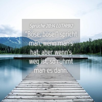 Picture 04 - Sprüche 20:14 LUTH1912 - “Böse, böse!” spricht man, wenn man's hat; - Bible Verse Picture