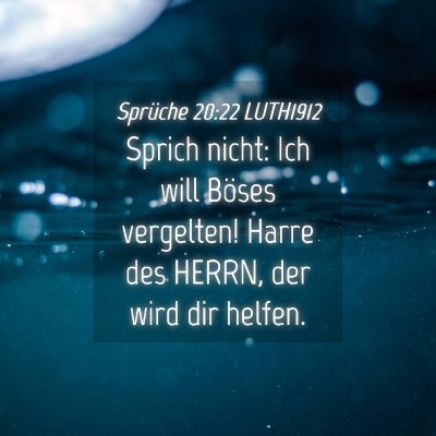 Picture 04 - Sprüche 20:22 LUTH1912 - Sprich nicht: Ich will Böses vergelten! Harre - Bible Verse Picture