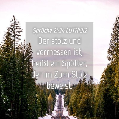 Picture 04 - Sprüche 21:24 LUTH1912 - Der stolz und vermessen ist, heißt ein Spötter, - Bible Verse Picture