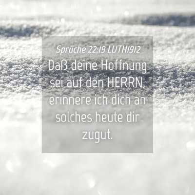 Picture 04 - Sprüche 22:19 LUTH1912 - Daß deine Hoffnung sei auf den HERRN, erinnere - Bible Verse Picture