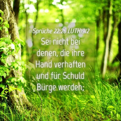 Picture 04 - Sprüche 22:26 LUTH1912 - Sei nicht bei denen, die ihre Hand verhaften und - Bible Verse Picture