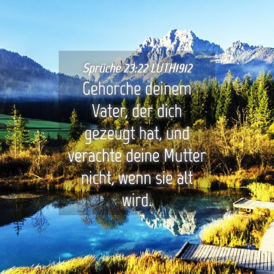 Picture 04 - Sprüche 23:22 LUTH1912 - Gehorche deinem Vater, der dich gezeugt hat, und - Bible Verse Picture