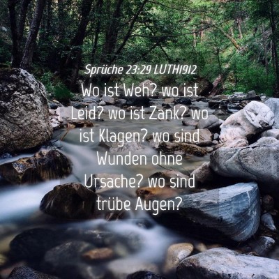 Picture 04 - Sprüche 23:29 LUTH1912 - Wo ist Weh? wo ist Leid? wo ist Zank? wo ist - Bible Verse Picture