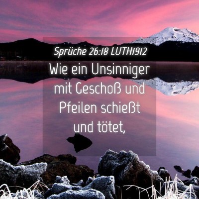 Picture 04 - Sprüche 26:18 LUTH1912 - Wie ein Unsinniger mit Geschoß und Pfeilen - Bible Verse Picture
