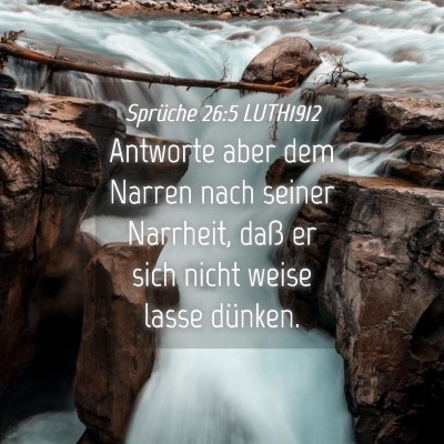 Picture 04 - Sprüche 26:5 LUTH1912 - Antworte aber dem Narren nach seiner Narrheit, - Bible Verse Picture