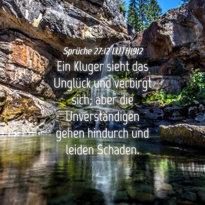 Picture 04 - Sprüche 27:12 LUTH1912 - Ein Kluger sieht das Unglück und verbirgt sich; - Bible Verse Picture