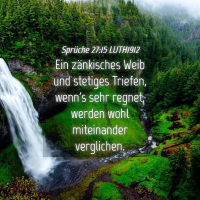 Picture 04 - Sprüche 27:15 LUTH1912 - Ein zänkisches Weib und stetiges Triefen, wenn's - Bible Verse Picture