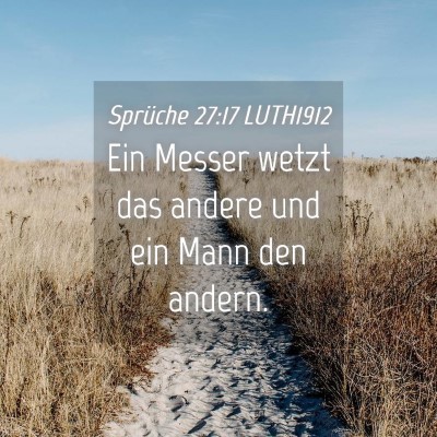 Picture 04 - Sprüche 27:17 LUTH1912 - Ein Messer wetzt das andere und ein Mann den - Bible Verse Picture
