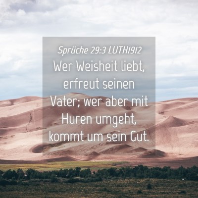 Picture 04 - Sprüche 29:3 LUTH1912 - Wer Weisheit liebt, erfreut seinen Vater; wer - Bible Verse Picture