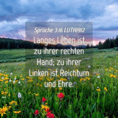 Picture 04 - Sprüche 3:16 LUTH1912 - Langes Leben ist zu ihrer rechten Hand; zu ihrer - Bible Verse Picture