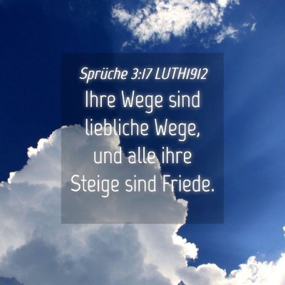 Picture 04 - Sprüche 3:17 LUTH1912 - Ihre Wege sind liebliche Wege, und alle ihre - Bible Verse Picture