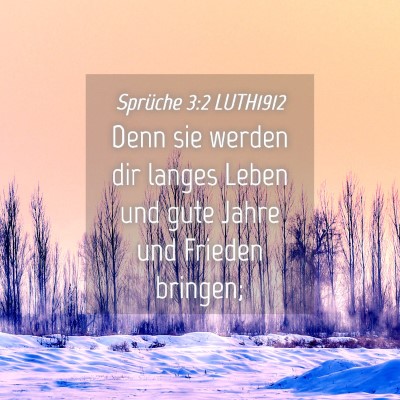 Picture 04 - Sprüche 3:2 LUTH1912 - Denn sie werden dir langes Leben und gute Jahre - Bible Verse Picture