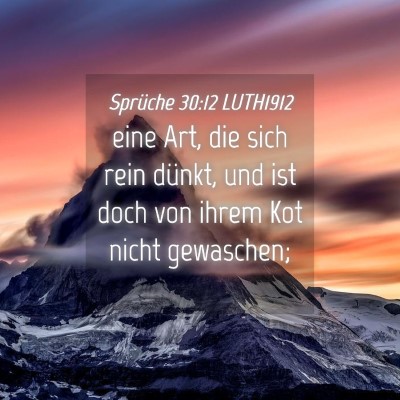 Picture 04 - Sprüche 30:12 LUTH1912 - eine Art, die sich rein dünkt, und ist doch von - Bible Verse Picture