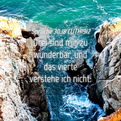 Picture 04 - Sprüche 30:18 LUTH1912 - Drei sind mir zu wunderbar, und das vierte - Bible Verse Picture