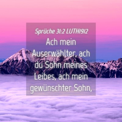 Picture 04 - Sprüche 31:2 LUTH1912 - Ach mein Auserwählter, ach du Sohn meines - Bible Verse Picture