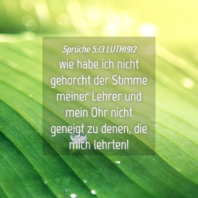 Picture 04 - Sprüche 5:13 LUTH1912 - wie habe ich nicht gehorcht der Stimme meiner - Bible Verse Picture