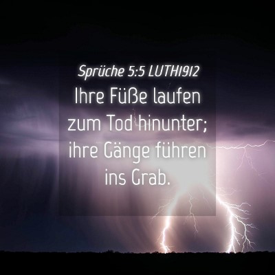 Picture 04 - Sprüche 5:5 LUTH1912 - Ihre Füße laufen zum Tod hinunter; ihre Gänge - Bible Verse Picture
