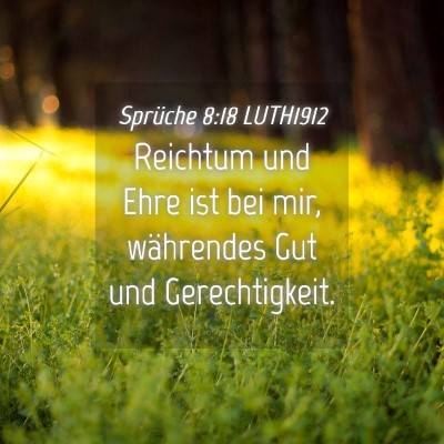 Picture 04 - Sprüche 8:18 LUTH1912 - Reichtum und Ehre ist bei mir, währendes Gut und - Bible Verse Picture