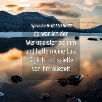 Picture 04 - Sprüche 8:30 LUTH1912 - da war ich der Werkmeister bei ihm und hatte - Bible Verse Picture