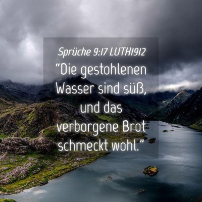 Picture 04 - Sprüche 9:17 LUTH1912 - “Die gestohlenen Wasser sind süß, und das - Bible Verse Picture