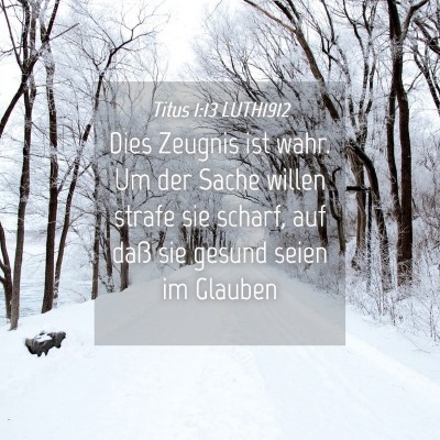 Picture 04 - Titus 1:13 LUTH1912 - Dies Zeugnis ist wahr. Um der Sache willen strafe - Bible Verse Picture