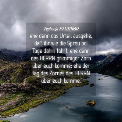 Picture 04 - Zephanja 2:2 LUTH1912 - ehe denn das Urteil ausgehe, daß ihr wie die - Bible Verse Picture