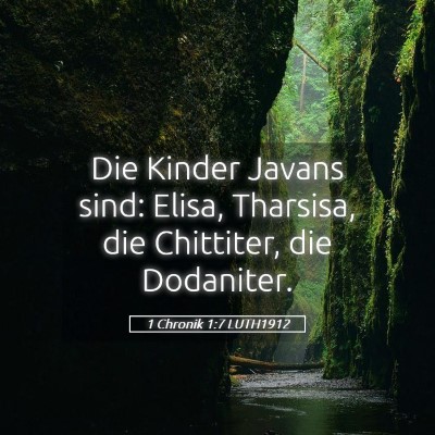 Picture 05 - 1 Chronik 1:7 LUTH1912 - Die Kinder Javans sind: Elisa, Tharsisa, die - Bible Verse Picture