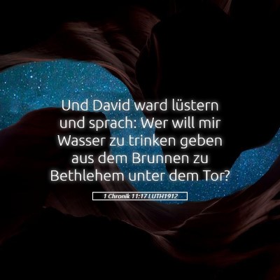 Picture 05 - 1 Chronik 11:17 LUTH1912 - Und David ward lüstern und sprach: Wer will mir - Bible Verse Picture