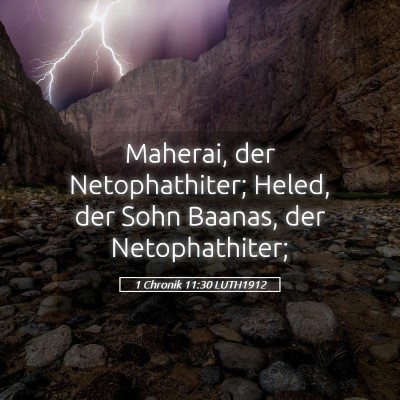 Picture 05 - 1 Chronik 11:30 LUTH1912 - Maherai, der Netophathiter; Heled, der Sohn - Bible Verse Picture