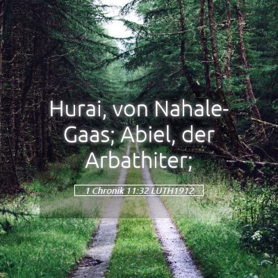 Picture 05 - 1 Chronik 11:32 LUTH1912 - Hurai, von Nahale-Gaas; Abiel, der - Bible Verse Picture