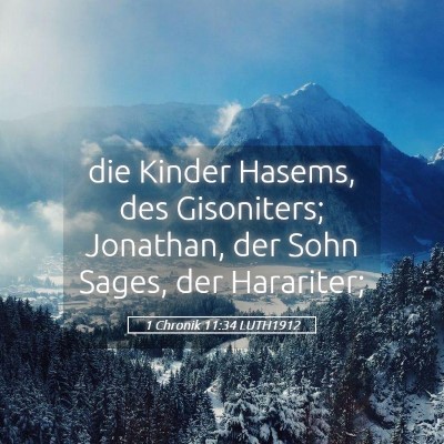 Picture 05 - 1 Chronik 11:34 LUTH1912 - die Kinder Hasems, des Gisoniters; Jonathan, der - Bible Verse Picture