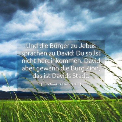 Picture 05 - 1 Chronik 11:5 LUTH1912 - Und die Bürger zu Jebus sprachen zu David: Du - Bible Verse Picture