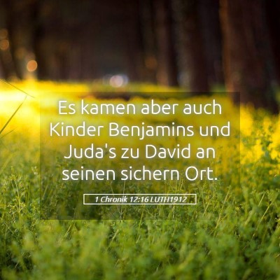 Picture 05 - 1 Chronik 12:16 LUTH1912 - Es kamen aber auch Kinder Benjamins und Juda's zu - Bible Verse Picture