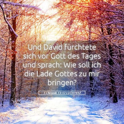 Picture 05 - 1 Chronik 13:12 LUTH1912 - Und David fürchtete sich vor Gott des Tages und - Bible Verse Picture