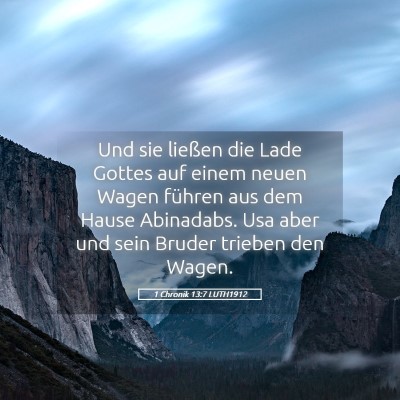 Picture 05 - 1 Chronik 13:7 LUTH1912 - Und sie ließen die Lade Gottes auf einem neuen - Bible Verse Picture