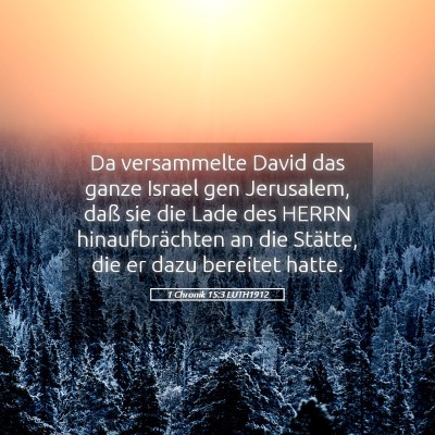 Picture 05 - 1 Chronik 15:3 LUTH1912 - Da versammelte David das ganze Israel gen - Bible Verse Picture