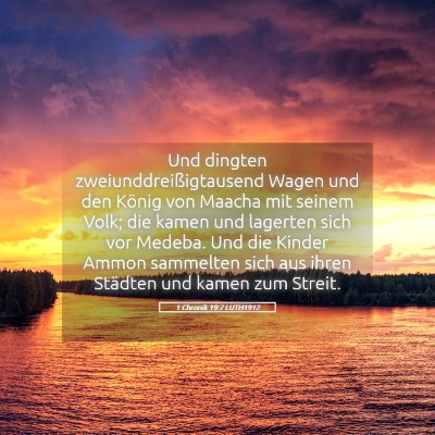 Picture 05 - 1 Chronik 19:7 LUTH1912 - Und dingten zweiunddreißigtausend Wagen und den - Bible Verse Picture