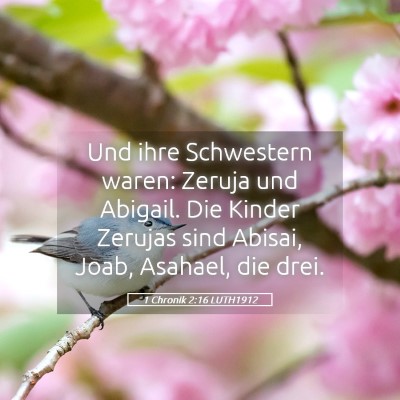 Picture 05 - 1 Chronik 2:16 LUTH1912 - Und ihre Schwestern waren: Zeruja und Abigail. - Bible Verse Picture
