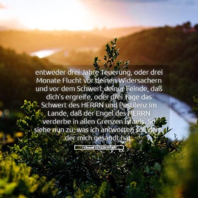 Picture 05 - 1 Chronik 21:12 LUTH1912 - entweder drei Jahre Teuerung, oder drei Monate - Bible Verse Picture