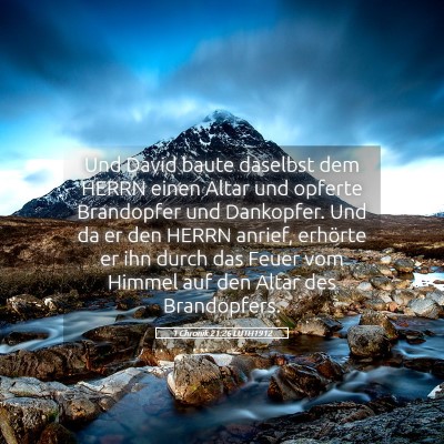 Picture 05 - 1 Chronik 21:26 LUTH1912 - Und David baute daselbst dem HERRN einen Altar - Bible Verse Picture