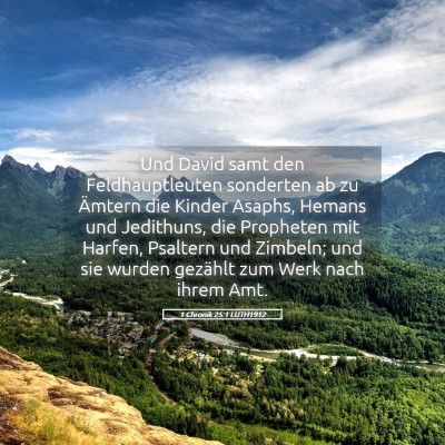 Picture 05 - 1 Chronik 25:1 LUTH1912 - Und David samt den Feldhauptleuten sonderten ab - Bible Verse Picture
