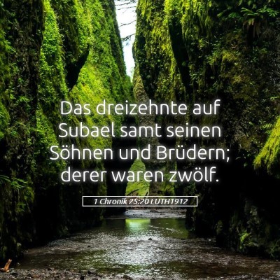 Picture 05 - 1 Chronik 25:20 LUTH1912 - Das dreizehnte auf Subael samt seinen Söhnen und - Bible Verse Picture