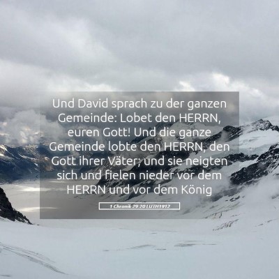 Picture 05 - 1 Chronik 29:20 LUTH1912 - Und David sprach zu der ganzen Gemeinde: Lobet - Bible Verse Picture