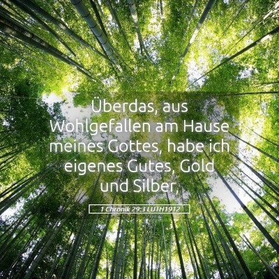 Picture 05 - 1 Chronik 29:3 LUTH1912 - Überdas, aus Wohlgefallen am Hause meines - Bible Verse Picture
