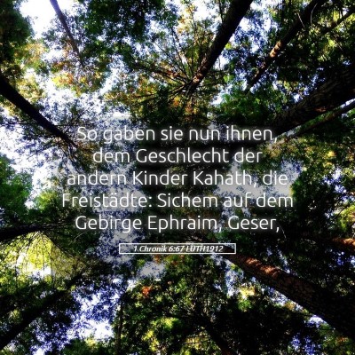 Picture 05 - 1 Chronik 6:67 LUTH1912 - So gaben sie nun ihnen, dem Geschlecht der andern - Bible Verse Picture
